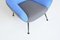 Italian Lounge Chairs in Blue and Grey Felt, Italy, 1950, Set of 2 19