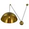 Posa Pendant in Brass with Side Counter Weight attributed to Florian Schulz, 1960s 2