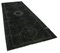 Großer schwarzer Vintage Teppich aus Baumwolle 2