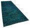 Turkish Turquoise Overdyed Runner Rug 2