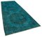 Turkish Turquoise Overdyed Runner Rug 2