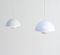 White Flower Pot Hanging Lamps by Verner Panton, Set of 2 6