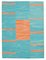 Turquoise & Orange Kilim Rug, 2000s, Image 1