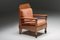 Club chair Art Déco in pino e pelle, anni '60, set di 2, Immagine 7