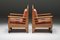 Art Deco Pine and Leather Club Chairs, Europe, 1960s, Set of 2, Image 4