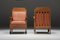 Art Deco Pine and Leather Club Chairs, Europe, 1960s, Set of 2, Image 5
