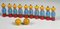 Toy Bowling Game with Figures in Yellow Hats and Balls, 1940s, Set of 12 2