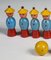 Toy Bowling Game with Figures in Yellow Hats and Balls, 1940s, Set of 12, Image 3