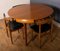 Teak Roundette Dining Table & Chairs by Hans Olsen for Frem Rølje, 1960s, Set of 7 7