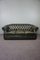 Englisches Grünes Chesterfield Ledersofa 1