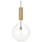 Large Rosdala Ceiling Lamp in Brass and Clear Glass by Sabina Grubbeson for Konsthantverk 1