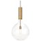 Large Rosdala Ceiling Lamp in Brass and Clear Glass by Sabina Grubbeson for Konsthantverk, Image 1