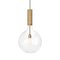 Large Rosdala Ceiling Lamp in Brass and Clear Glass by Sabina Grubbeson for Konsthantverk, Image 4