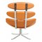 Corona Stuhl aus cognacfarbenem Anilinleder von Poul Volther 6
