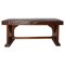 Art Deco French Iroko and Leather Bench, 1930s, Image 1