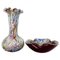 Art Glass Italian Flower Vase and Ashtray by A.VE.M glassworks, 1970s, Set of 2 1
