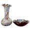 Art Glass Italian Flower Vase and Ashtray by A.VE.M glassworks, 1970s, Set of 2, Image 1