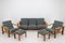 Oak Sofa, Armchairs and Ottomans, Finland, 1960s, Set of 5, Image 3
