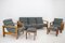 Oak Sofa, Armchairs and Ottomans, Finland, 1960s, Set of 5, Image 7