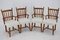 Oak and Sheepskin Fabric Dining Armchairs, 1960s, Image 2