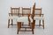 Oak and Sheepskin Fabric Dining Armchairs, 1960s, Image 6