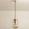 Lampade a sospensione in vetro marrone fumé e ottone attribuite a Peill & Putzler, anni '60, set di 2, Immagine 7