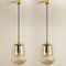 Smoked Brown Glass and Brass Pendant Lights attributed to Peill & Putzler, 1960s, Set of 2 3