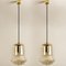 Smoked Brown Glass and Brass Pendant Lights attributed to Peill & Putzler, 1960s, Set of 2, Image 3