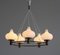 Opaline and Brass Ring Chandelier by Hammer & Moldenhawer from Louis Poulsen, 1953 6