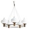 Opaline and Brass Ring Chandelier by Hammer & Moldenhawer from Louis Poulsen, 1953, Image 1