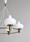 Opaline and Brass Ring Chandelier by Hammer & Moldenhawer from Louis Poulsen, 1953, Image 3