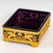 19th Century Gilt Bronze and Violet Crystal Square Bowl 9