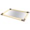 Rectangular Brass and Mirror Centerpiece Tray by Tommaso Barbi, Italy, 1970s 1