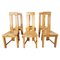 Pine Wood Highback Dining Chairs, 1970s, Set of 6 1