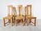 Pine Wood Highback Dining Chairs, 1970s, Set of 6 6