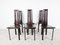 Vintage Brown Leather Dining Chairs, 1980s, Set of 6, Image 3