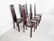 Vintage Brown Leather Dining Chairs, 1980s, Set of 6 6