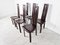 Vintage Brown Leather Dining Chairs, 1980s, Set of 6 5