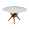 Table with Sculptural Wooden Base and Marble Top, Italy, 1960s 2