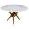 Table with Sculptural Wooden Base and Marble Top, Italy, 1960s, Image 1