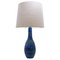 Lámpara de mesa de cerámica azul atribuida a Aldo Londi para Bitossi Rimini, años 60, Imagen 1