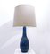 Lámpara de mesa de cerámica azul atribuida a Aldo Londi para Bitossi Rimini, años 60, Imagen 2