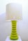 Lámpara de mesa de cerámica verde, años 70, Imagen 7