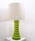 Lámpara de mesa de cerámica verde, años 70, Imagen 2