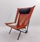 Deltaplano Lounge Chair in Metal and Leather by Carli/Corona for Fasem, Italy, 1980s 3