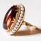 18 Karat Gold Ring with Amber and Beads, 1950s 3