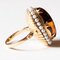 18 Karat Gold Ring with Amber and Beads, 1950s, Image 7