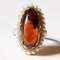 18 Karat Gold Ring with Amber and Beads, 1950s 2