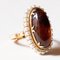 18 Karat Gold Ring with Amber and Beads, 1950s 8