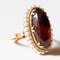 18 Karat Gold Ring with Amber and Beads, 1950s, Image 8